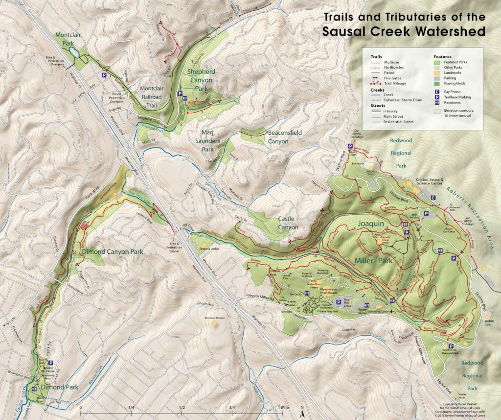 Sausal Creek watershed map 2015